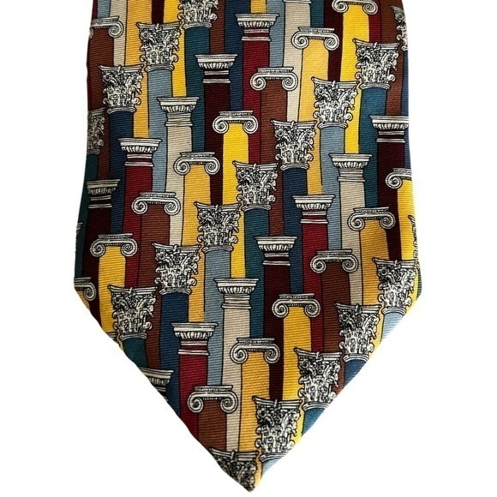 Archifetti “Columns” Architectural Features Vintage 100% Silk Tie